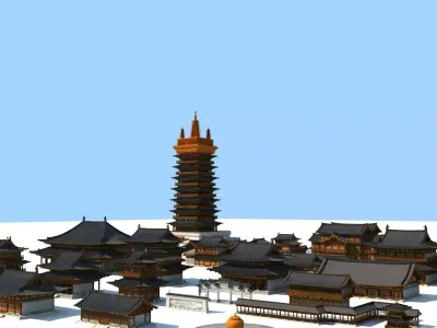 Ancient Chinese Buildings 3D model