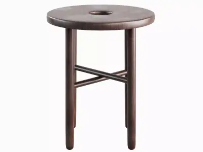 Namba Walnut Stool Set Low-poly 3D model