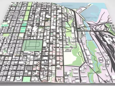 Cityscape Anchorage Alaska United States 3D model