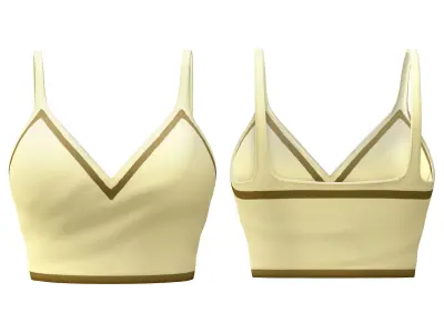 Casual Summer Outfit Short Pants Top Shoes Low-poly 3D model