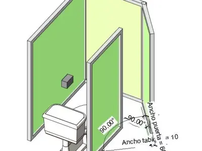 WC Cubicle side entrance CINCO 3D model