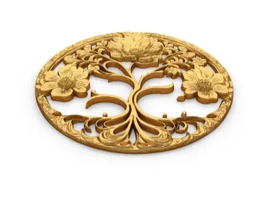 tree of life carved decor 3D print model