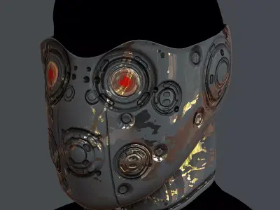 Gas mask helmet 3d model scifi Low-poly Low-poly 3D model Low-poly 3D model