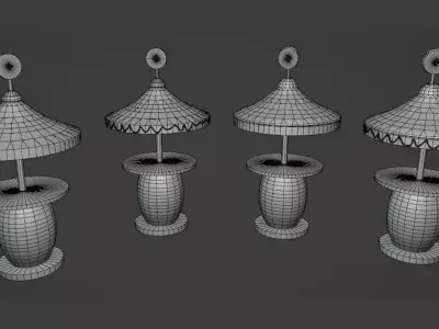 Christmas Candy Bar Table - Stylized 3D Asset Low-poly 3D model