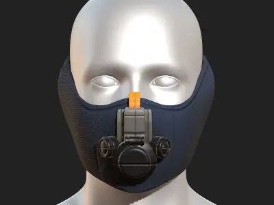 Gas mask respirator scifi futuristic 3d  Low-poly 3D model