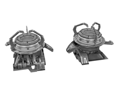Rotating turret - laser type 02 3D model
