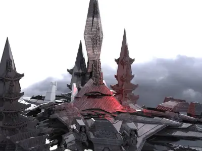 Cyberpunk Chancellor Emperor Towers Kit bash  3D model