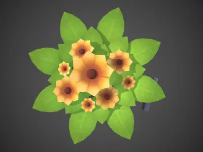 Flower Pot Cartoony Low-poly 3D model