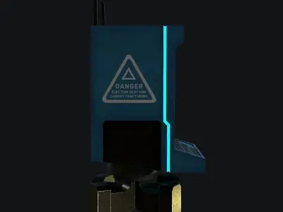 SCIFI Desk Computer Low-poly 3D model