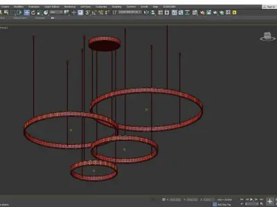 Coffee Rings Suspension Pendant Light  Low-poly 3D model