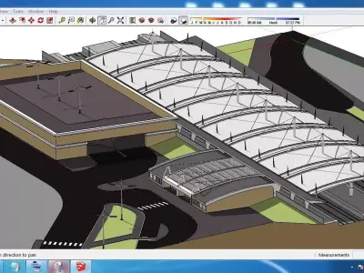 Sketchup Terminal A1 Project SKP DWG PIC 3D model