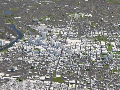 Philadelphia 50x50km 3D City Map 3D model
