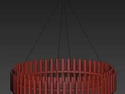 Casandra 4 light Brushed Brass Pendant 3D model