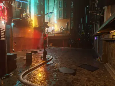 Retro Cyberpunk Atmosphere Street 3D model