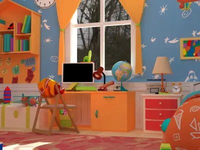 Asset - Cartoons - Bed Room 3D model 3D model