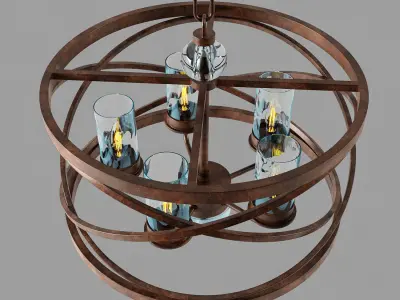 Kalco Eternity 5 Light Pendant 3D model