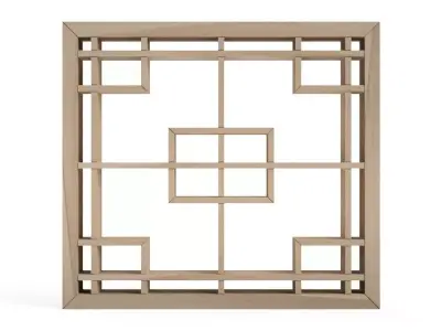 Tanojikuzushi art deco window frame - benjamin moore 3D print model