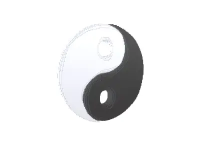 Voxel Taiji v2 001 Low-poly 3D model