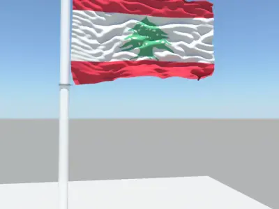 Lebanon flag 3D model