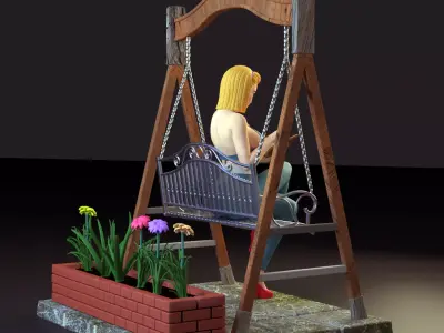 The Love Park Reader The Swing Date Diorama SFW and NSFW 3D print model