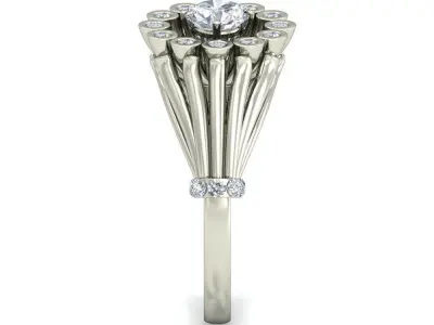 Women Wedding Engagement Ring 3D print model 5