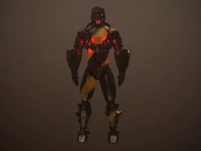 Robot solider Low-poly 3D model