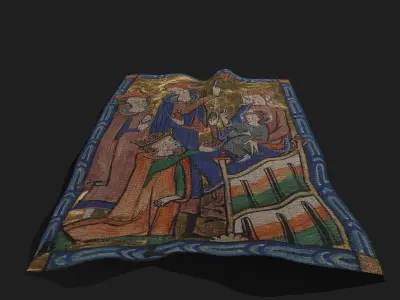 Carrow Psalter Adoration of the Magi Tapestry Low-poly 3D model