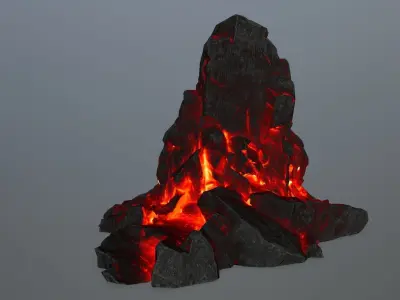 rock gate Low-poly 3D model