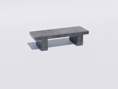 Concrete bench Free low-poly 3D model