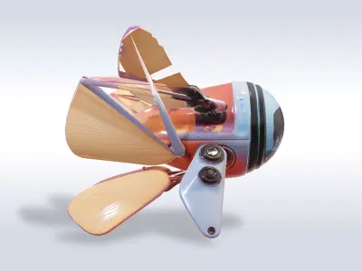 Futuristic Sci-Fi Flying Drone Robot with Cockpit Game Ready  3D model