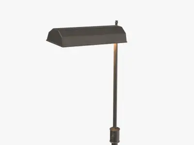 Mid Century Patinated Brass Adjustable Pharmacy Lamp PBR 3D model