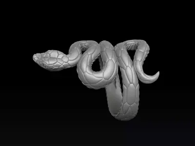 Snake Ring v3 Hollowed 3D print model