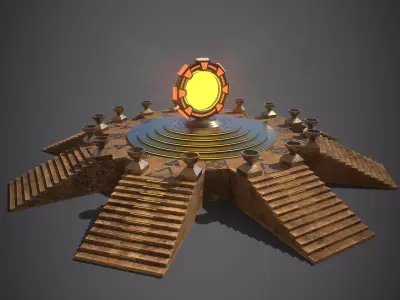 Star Gate Three  Low-poly 3D model
