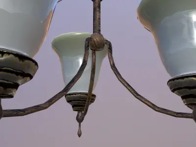 Chandelier and wall lamp Low-poly 3D model
