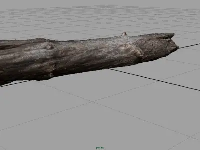 DEAD TREE TRUNK Low-poly 3D model