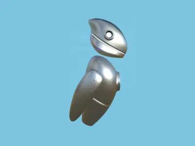 Flying Robot 04 Iron - Character SciFi Design Low-poly 3D model