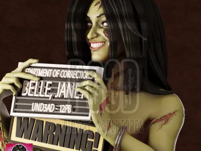 Janey Belle - Zombie Tramp - 1TO10 STL FILE 3D PRINT MODEL 3D print model