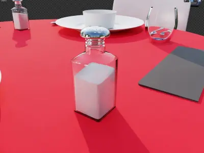 Table and equiptment 3D model