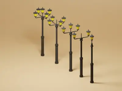 Street Lights Pack Low-poly 3D model