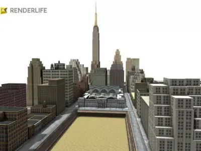 Old Penn station exterior 3D model