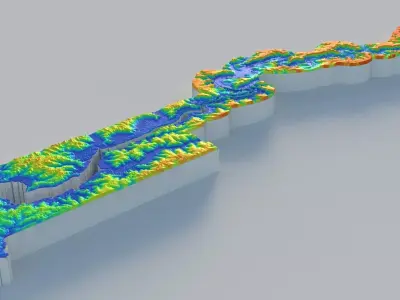 Gambia Terrain Map 3D model