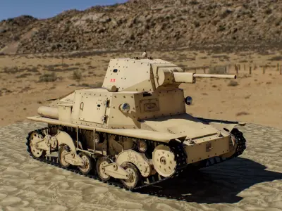 Carro Armato L6 40 Low-poly 3D model