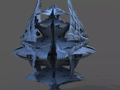 Palace Crystal Floating tower Low-poly 3D model