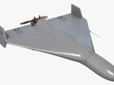  Kamikaze Drone Shahed 136 Gray Rigged for Cinema 4D 