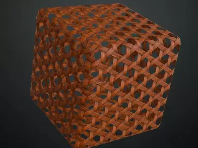 Woven Bamboo Hexagonal Screen PBR Seamless Texture