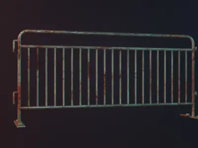 Metal Barrier Low-poly 3D model
