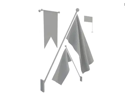 Flags of Brazil 3D model