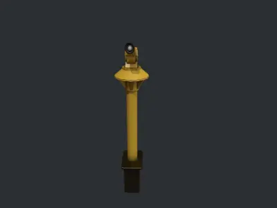 Yellow Beach Telescope Low-poly 3D model