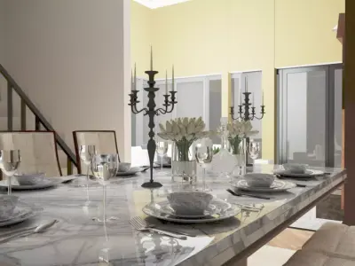 Modern House Design 10x20 m  2 Floors Full Interior Skp 3DMax 3D model