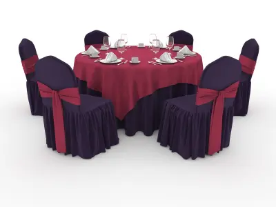 Collection Banquet Table and Chair 16 3D Model Pack